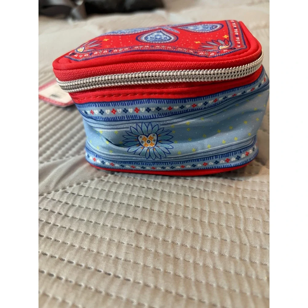 Brighton Bandana Love Jewelry Case Red Blue Butterfly Travel Organizer NWT Boho